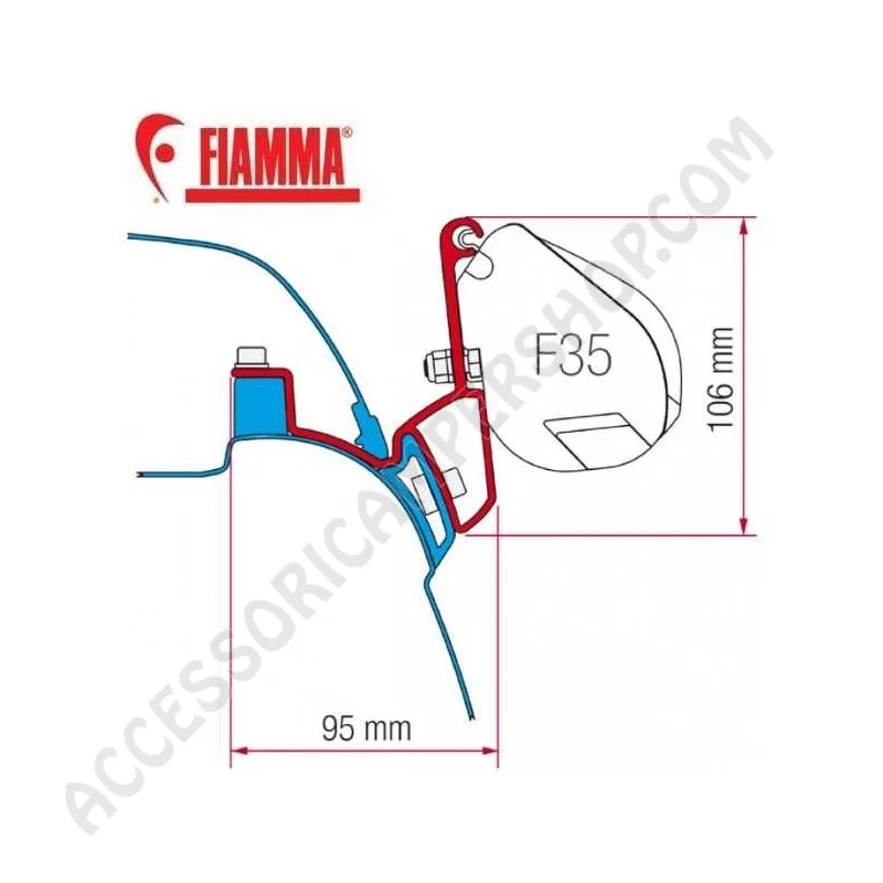 Adattatori Staffe Tendalino Fiamma F35 VW T5/T6 | Accessoricampershop.com