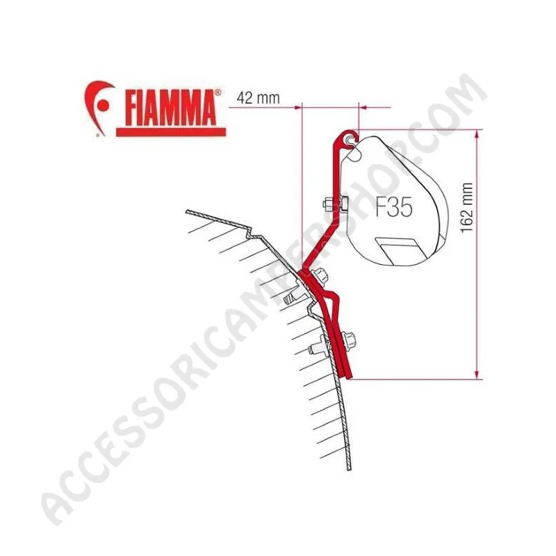 Adattatori Staffe Tendalino Fiamma F35 VW T4 | Accessoricampershop.com
