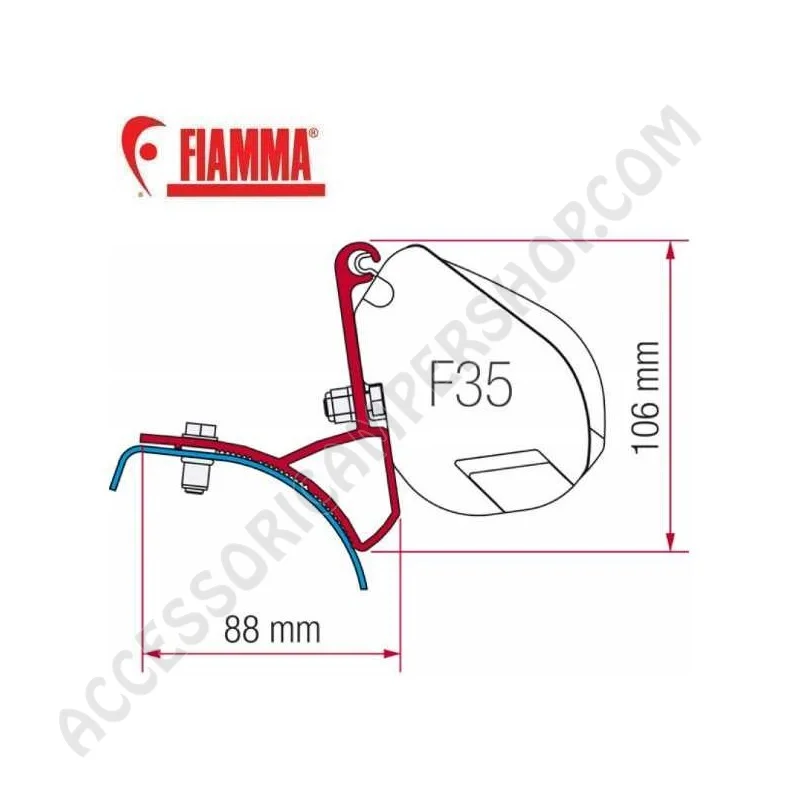 Adattatori Staffe Tendalino Fiamma F35 Renault Trafic | Accessoricampershop.com
