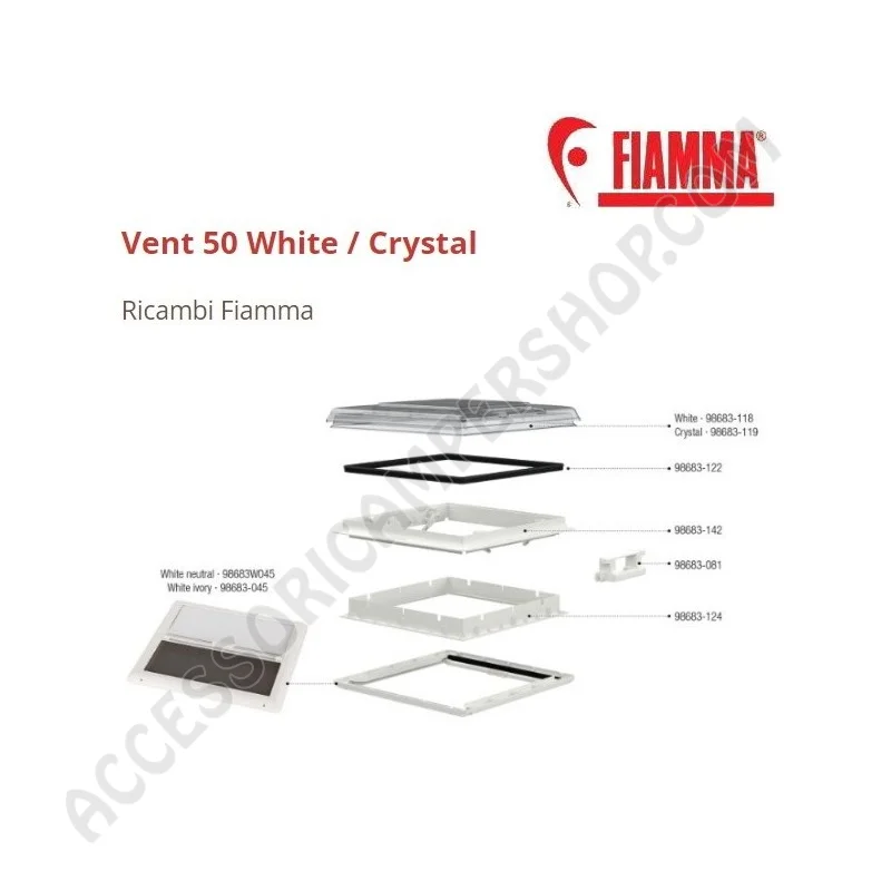 Coperchio Vent 50 Crystal per Oblò Fiamma | Accessoricampershop.com