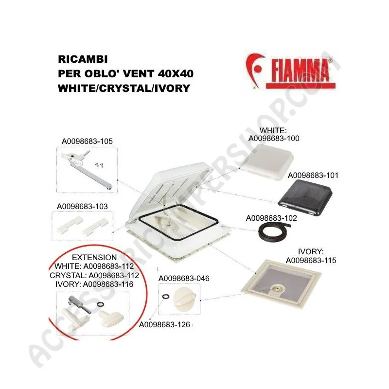 Ricambio Extension Vent Fiamma per Oblò Vent | Accessoricampershop.com