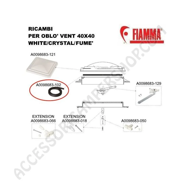 KIT GUARNIZIONE COPERCHIO VENT 40X40 FIAMMA | Accessoricampershop.com