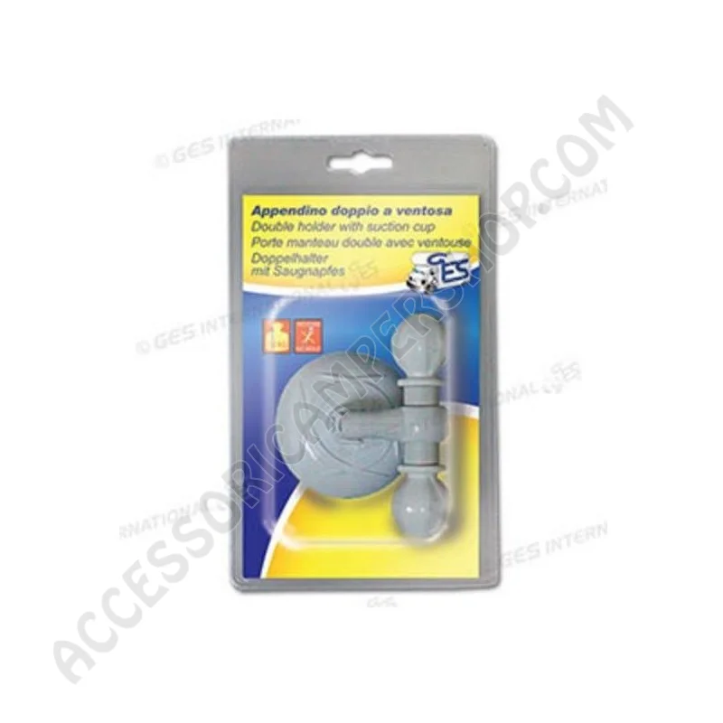 Appendino doppio a ventosa bianco ultra resistente | Accessoricampershop.com