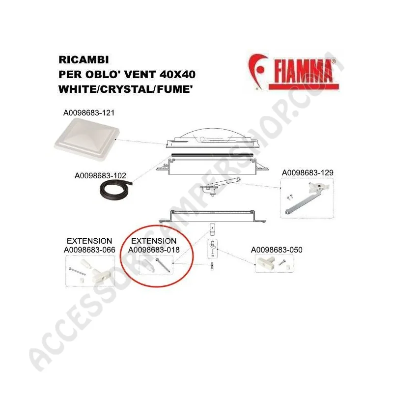 Extension Kit Vent 160 70mm per Fiamma Vent 40x40 | Accessoricampershop.com