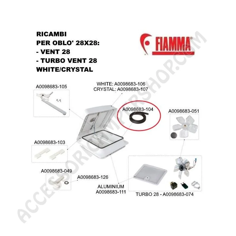 KIT GUARNIZIONE COPERCHIO VENT 28 per camper | Accessoricampershop.com