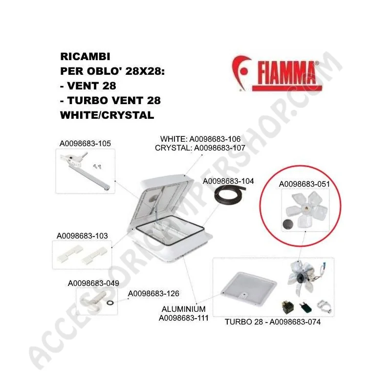 KIT VENTOLA TURBO VENT 28 per camper | Accessoricampershop.com