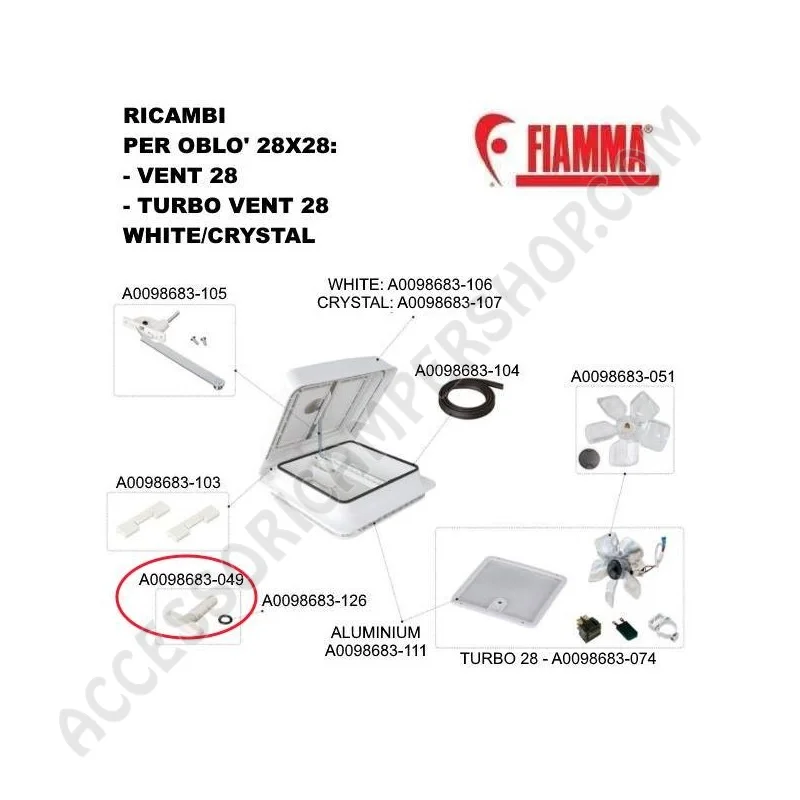 KIT VOLANTINO VENT 28 per oblò 28x28 | Accessoricampershop.com