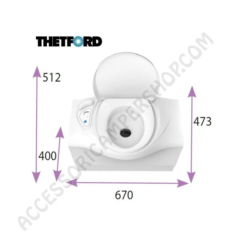 WC a cassetta Thetford C402-X SX per camper | Accessoricampershop.com