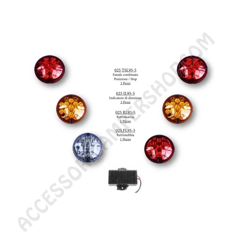 Kit Fanali Posteriori LED 95mm per Camper | Accessoricampershop.com