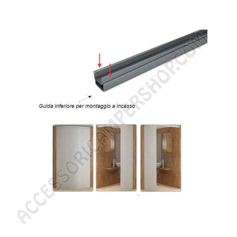 Guida Inferiore Curva GIANO PLUS per Porta Scorrevole | Accessoricampershop.com