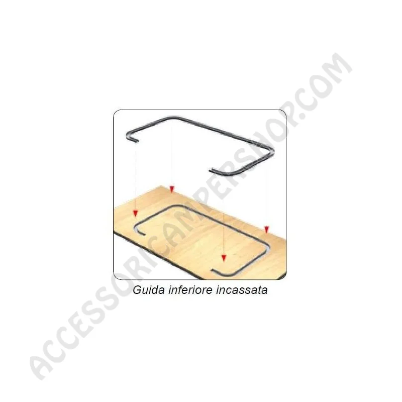 Guida Inferiore Curva GIANO PLUS per Porta Scorrevole | Accessoricampershop.com