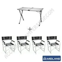 Kit Tavolo Pieghevole e 4 Sedie da Campeggio | Accessoricampershop.com