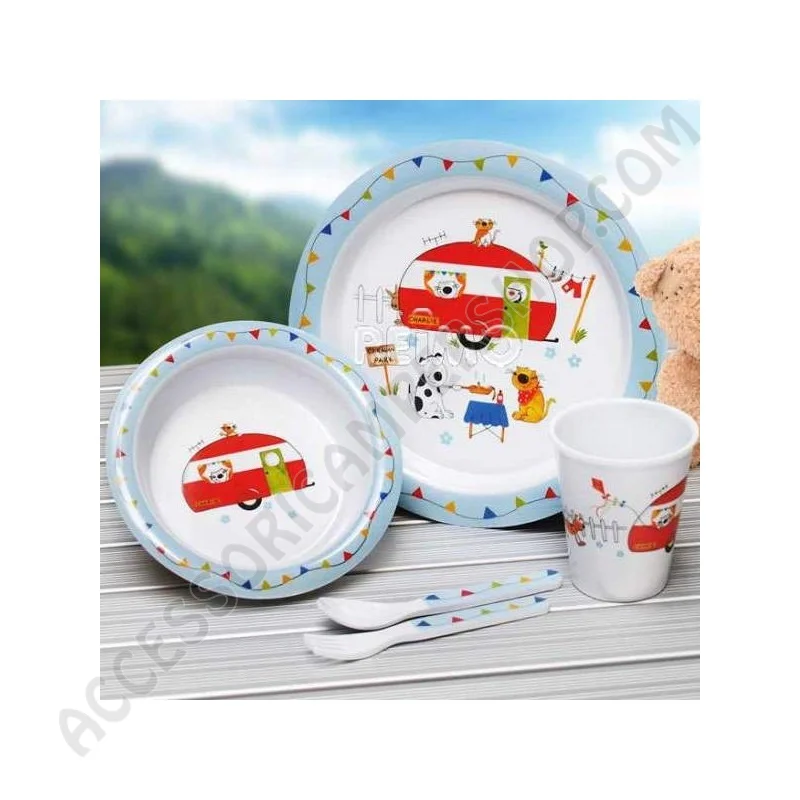 Set Stoviglie Bambino in Melamina per Campeggio | Accessoricampershop.com