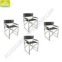 Kit Quattro Poltrone Regista Viamondo Graphite | Accessoricampershop.com