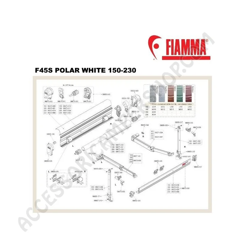 Braccio dx F45 S 150/190 Ext. 104 originale | Accessoricampershop.com