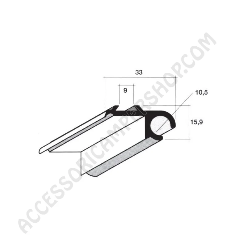 Riloga Portaveranda Anodizzato Argento 2 metri | Accessoricampershop.com