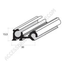 Cerniera Portaveranda Anodizzato Argento 2 metri | Accessoricampershop.com