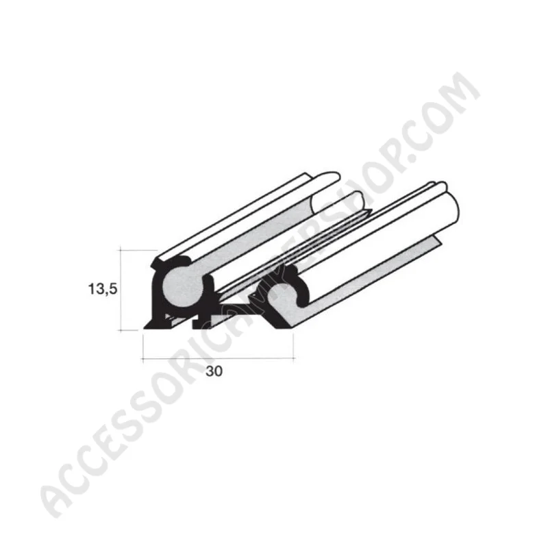 Cerniera Portaveranda Anodizzato Argento 2 metri | Accessoricampershop.com