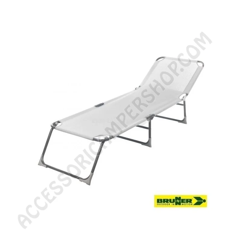 Lettino Bahia Brunner in Alluminio e Syntex Bianco | Accessoricampershop.com