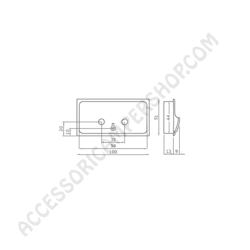 Maniglia Incasso V513 Pull Open Cromo Lucido | Accessoricampershop.com