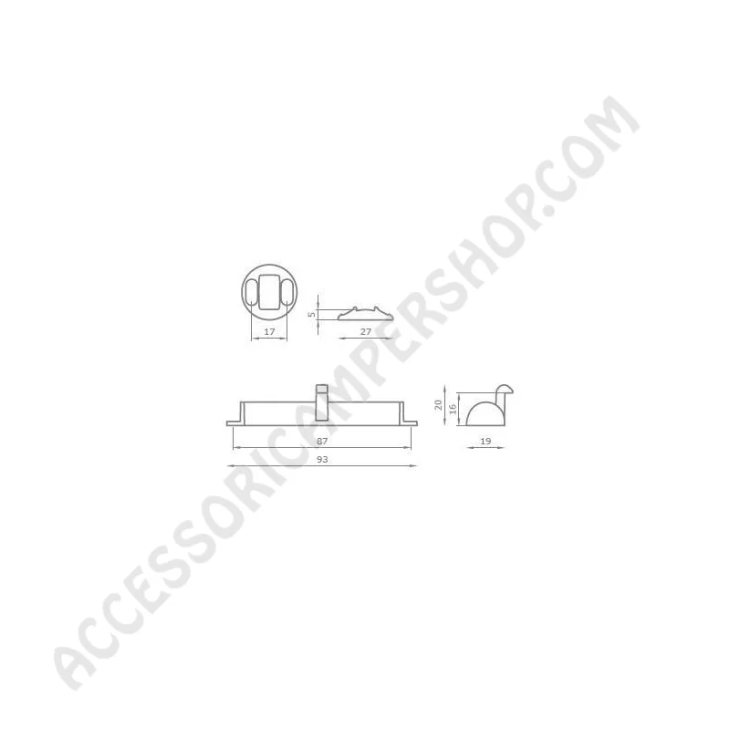 Maniglia V510 pull open nascosta nichelato | Accessoricampershop.com