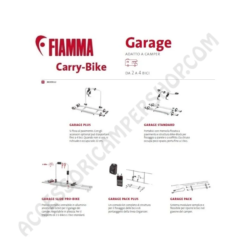 Portabici Estraibile Garage Slide Pro Bike Fiamma | Accessoricampershop.com