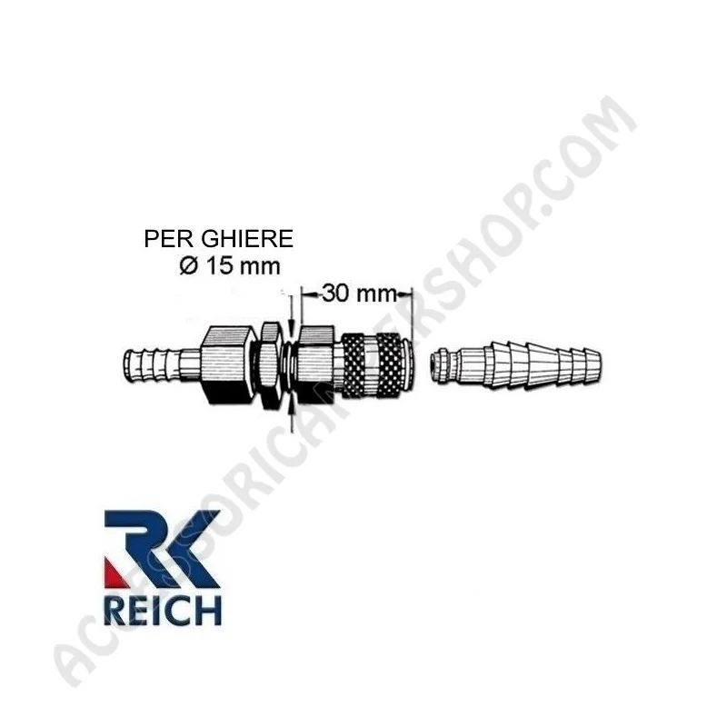 Attacco rapido acqua Reich per camper e caravan | Accessoricampershop.com
