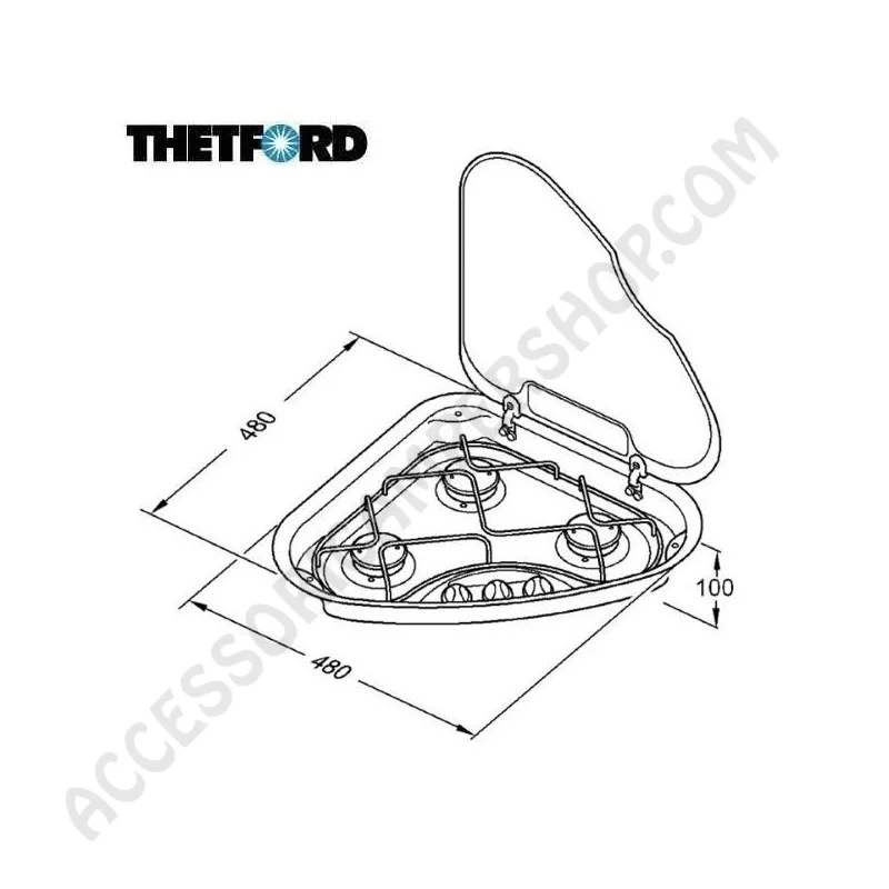 Piano Cottura Triangolare Thetford Basic 330 DX | Accessoricampershop.com