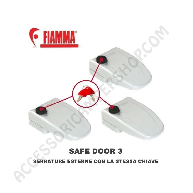 Chiusure di Sicurezza SAFE DOOR 3 Fiamma Bianche | Accessoricampershop.com