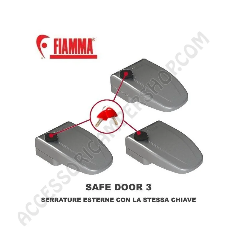 Chiusure di Sicurezza SAFE DOOR 3 Fiammate Grigie | Accessoricampershop.com