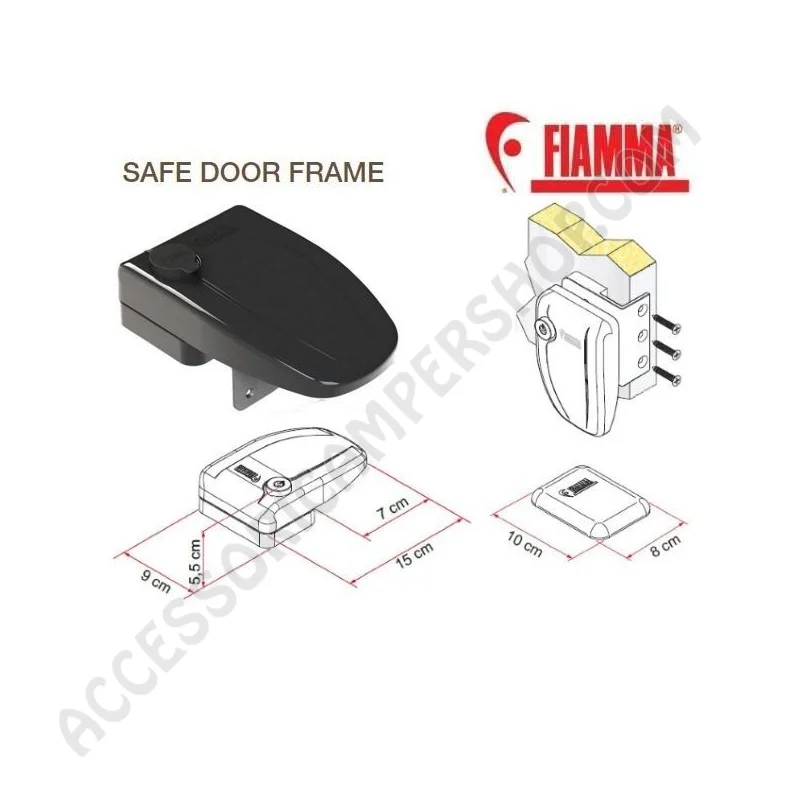 Chiusure di Sicurezza Safe Door Frame 3 Fiamma Nero | Accessoricampershop.com
