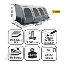 Veranda Pneumatica Marina Air 490 per Caravan | Accessoricampershop.com