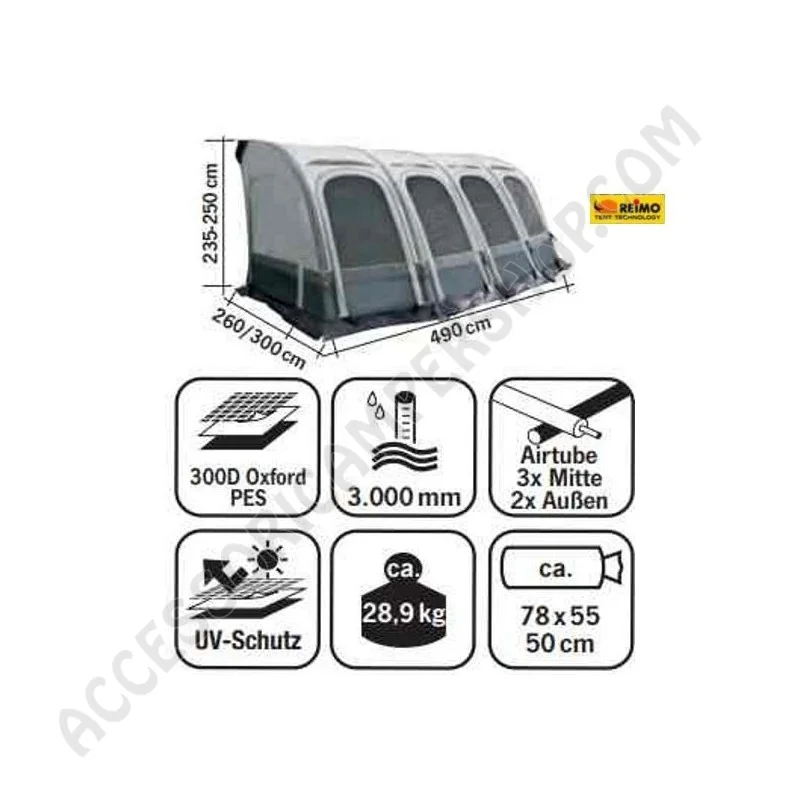 Veranda Pneumatica Marina Air 490 per Caravan | Accessoricampershop.com