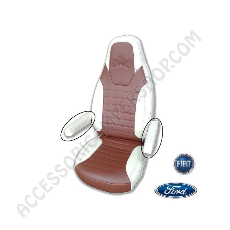 Fodere Copri Braccioli Eco-Pelle Beige/Marrone | Accessoricampershop.com