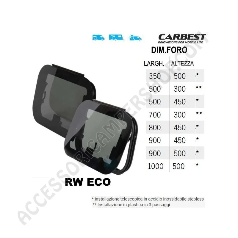 Finestra RW ECO Carbest per camper e caravan | Accessoricampershop.com