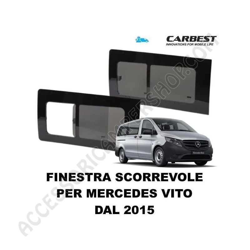Finestra Scorrevole Vetro Carbest Mercedes Vito 2015 | Accessoricampershop.com