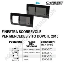 Finestra Scorrevole Vetro Carbest Mercedes Vito 2015 | Accessoricampershop.com