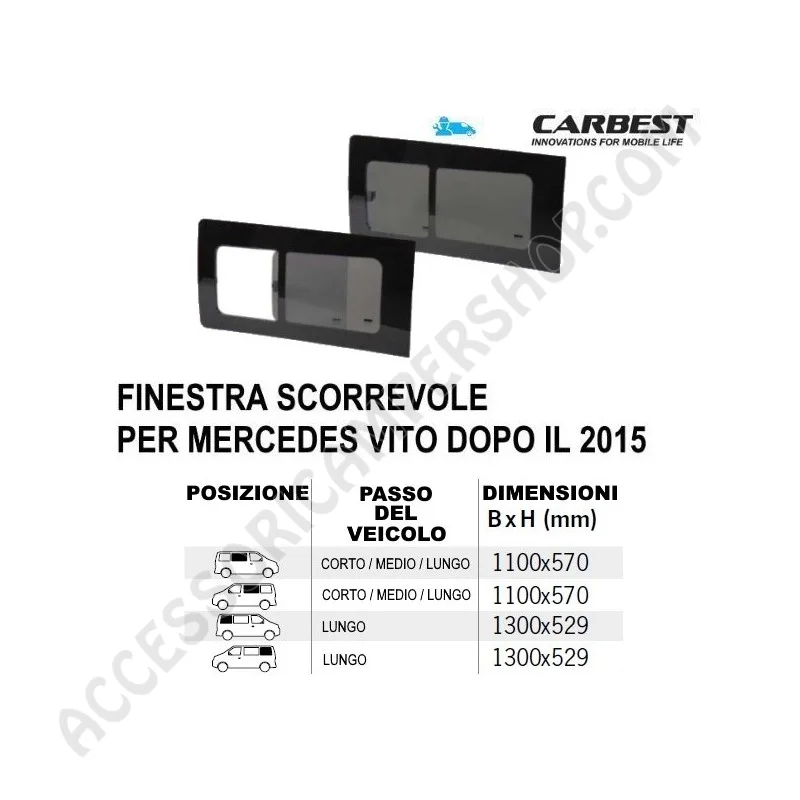 Finestra Scorrevole Vetro Carbest Mercedes Vito 2015 | Accessoricampershop.com