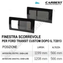 Finestra Scorrevole in Vetro Carbest per Ford Transit | Accessoricampershop.com