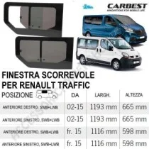 Finestra Scorrevole Vetro Carbest Renault Trafic | Accessoricampershop.com