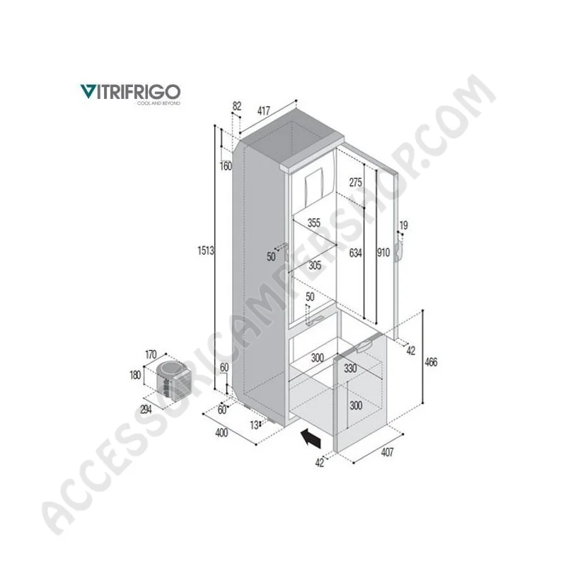 Frigorifero a Compressione Vitrifrigo Slim 150 | Accessoricampershop.com