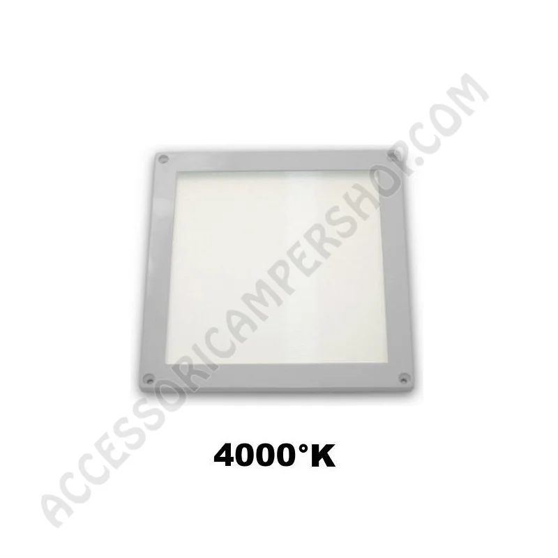 Plafoniera LED Quadrata 3W Cornice Argento | Accessoricampershop.com