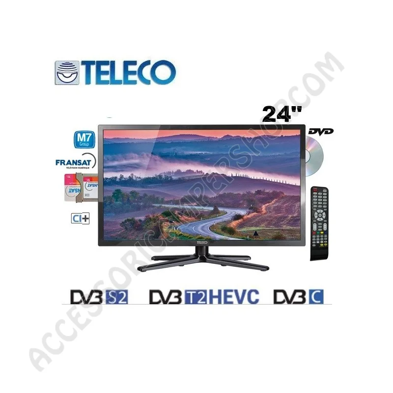TV LCD 24'' HD con DVD e DVB-S2 per Camper | Accessoricampershop.com
