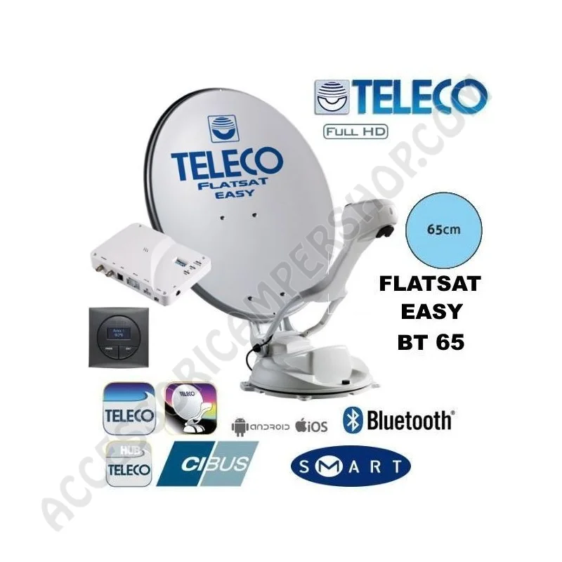 Antenna Satellitare Automatica HD TELECO FLATSAT EASY BT 65 | Accessoricampershop.com