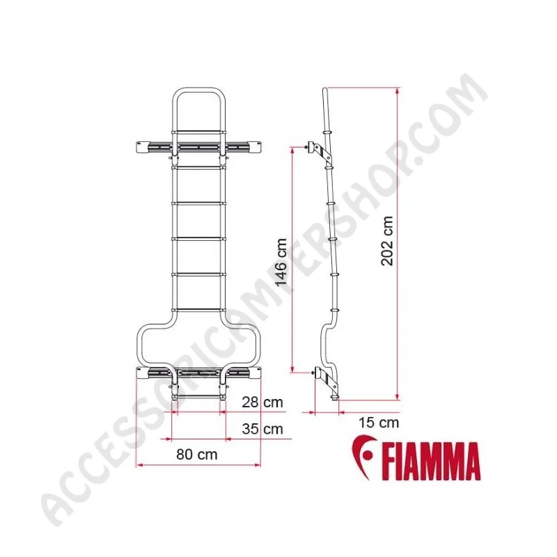 Scala Esterna Fiamma H3 per Ducato e Boxer | Accessoricampershop.com