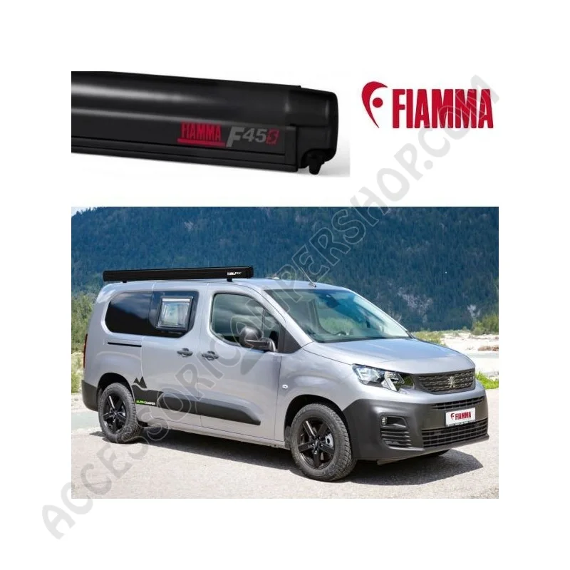 Tendalino Veranda Fiamma F45S Deep Black per Van PSA | Accessoricampershop.com