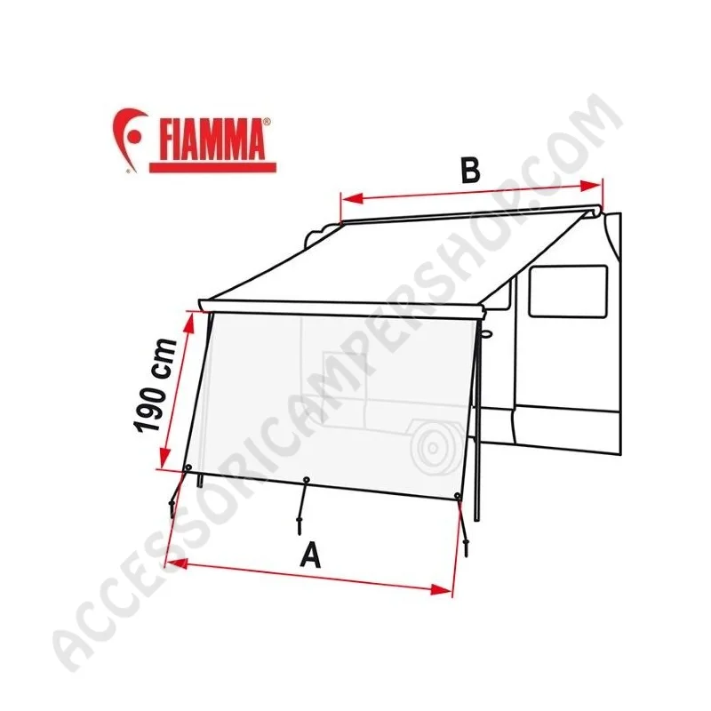 Parete Frontale Sun View XL Fiamma per Tendalini | Accessoricampershop.com