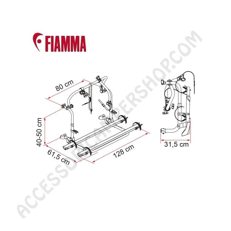 Porta-bici Fiamma Carry-Bike L80 per camper Laika | Accessoricampershop.com