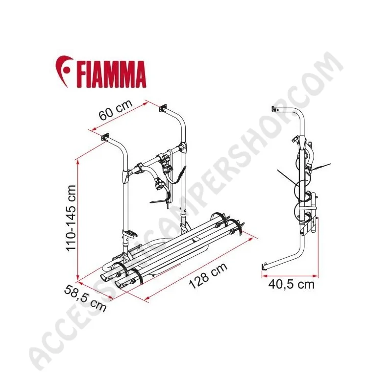 Porta-bici posteriore Fiamma Carry-Bike Simple Plus 200 | Accessoricampershop.com