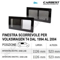 Finestra Scorrevole Vetri Carbest Volkswagen T4 | Accessoricampershop.com
